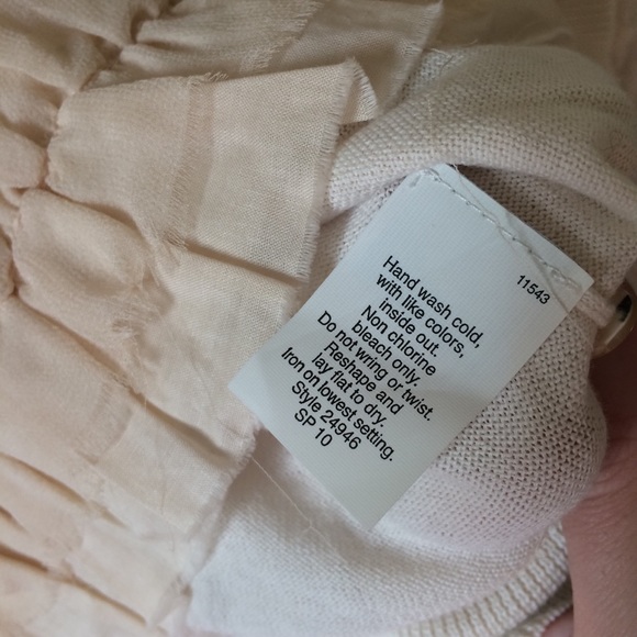 sale J crew ivory cardigan szM frill duo - Picture 6 of 6